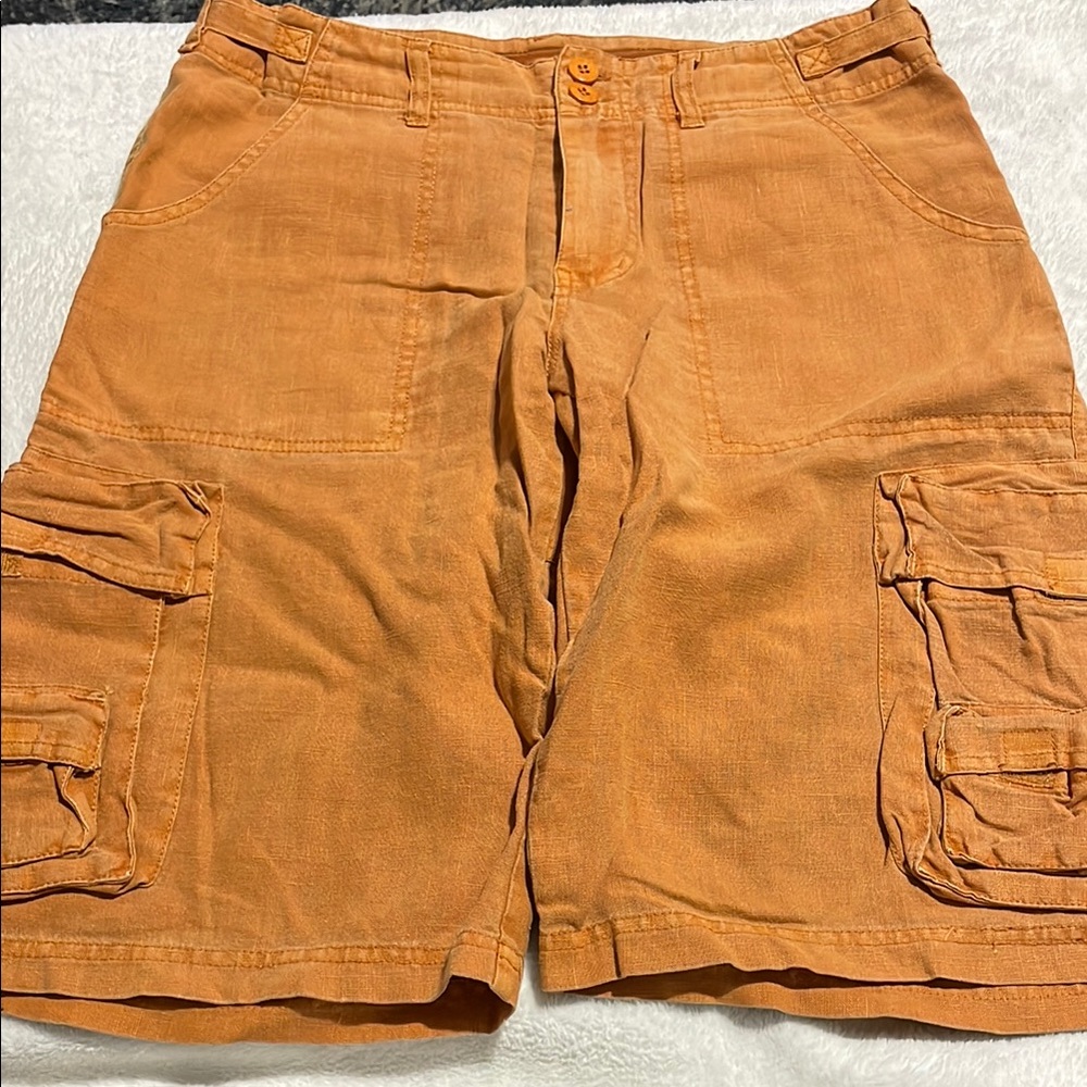 OBJ Oxer Cargo Shorts- Burnt Orange Brown Color